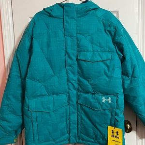 mens XL ,under armour, mountain cold gear jacket, never worn with tags, 80% down